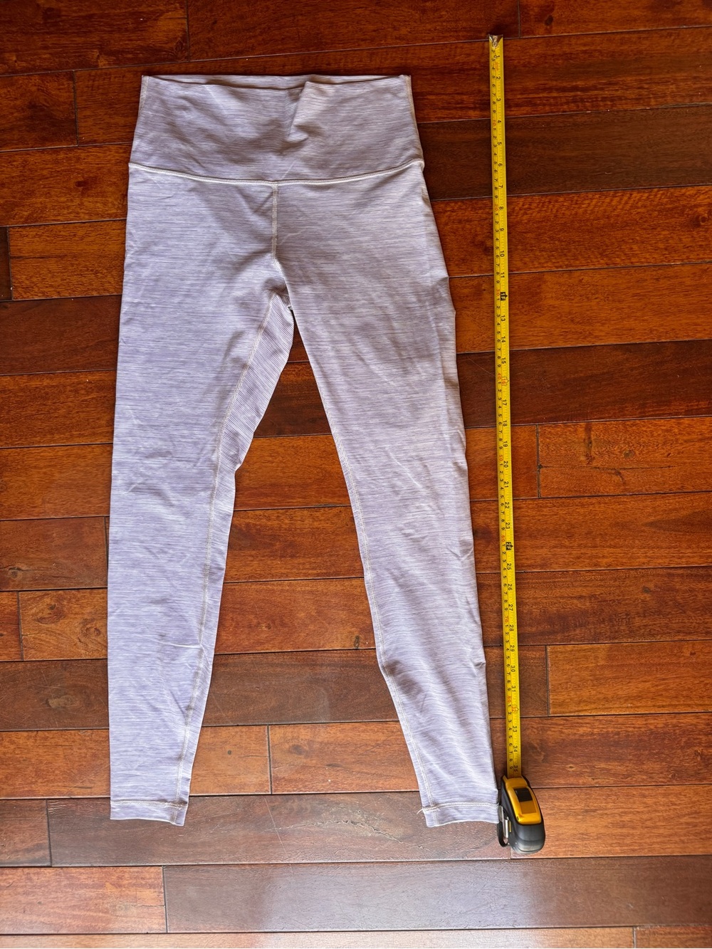 Lululemon Wunder Under High-Waist Lavender Striped Leggings